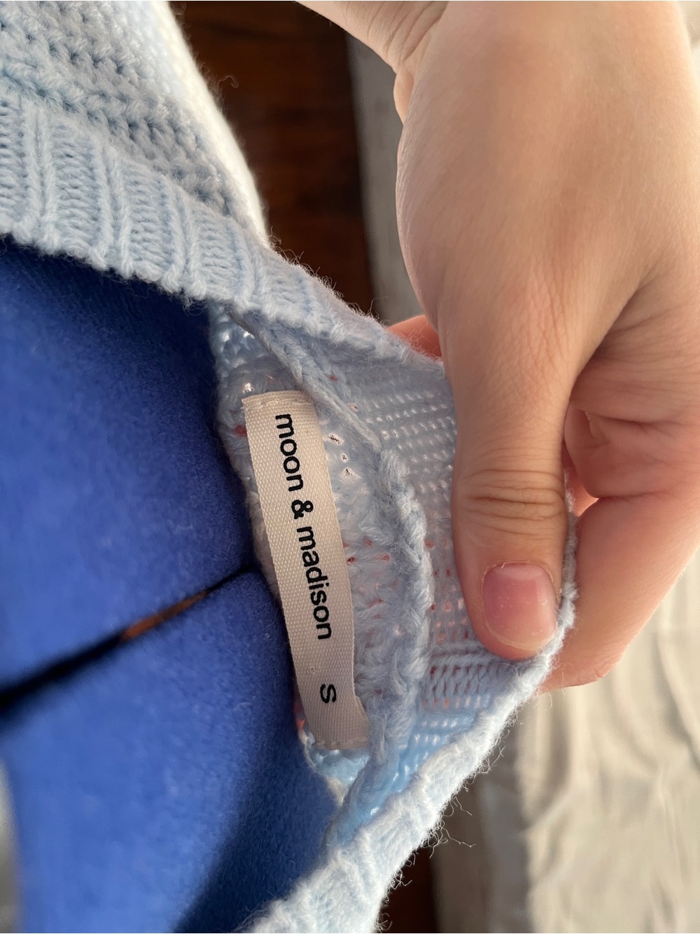 moon & madison Pale Blue Knit Pullover